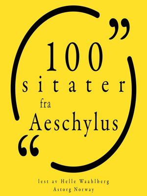 cover image of 100 sitater fra Aeschylus